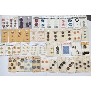 Vintage Button Cards Lot – NOS 1960s–80s Kmart Singer Domcord Tiffany Canada 35+